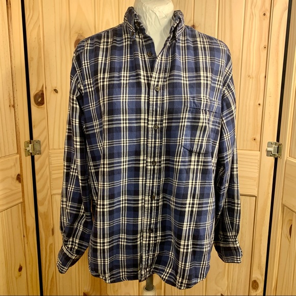 St Johns Bay Blue Fannel Button Down 